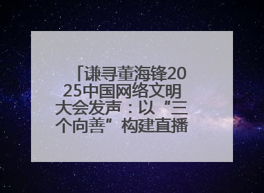 谦寻董海锋2025中国网络文明大会发声：以“三个向善”构建直播电商善意长河